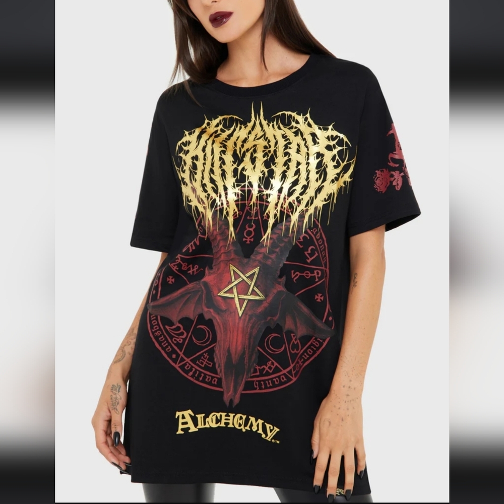 Killstar Unisex Black and Gold Alchemy Tee - Picture 3 of 8